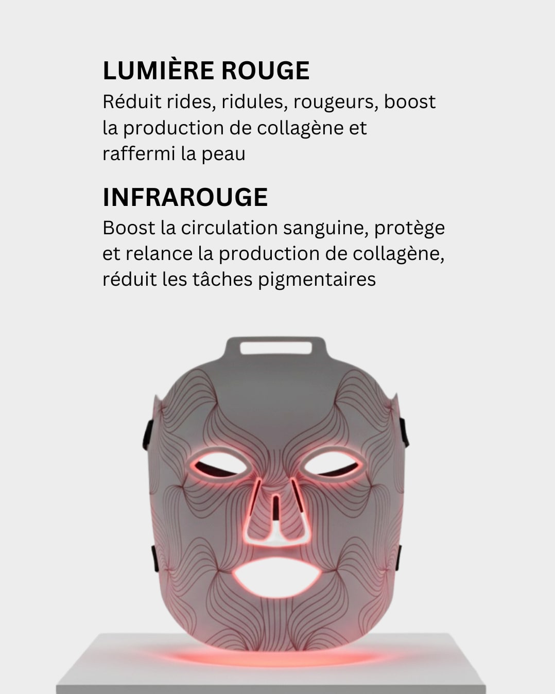 Masque à Lumière Rouge Anti-Âge Pro